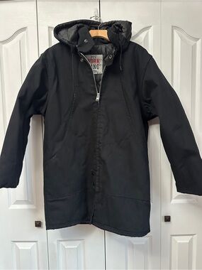 Work King Medium Men's Black Hooded Work Jacket Parka
